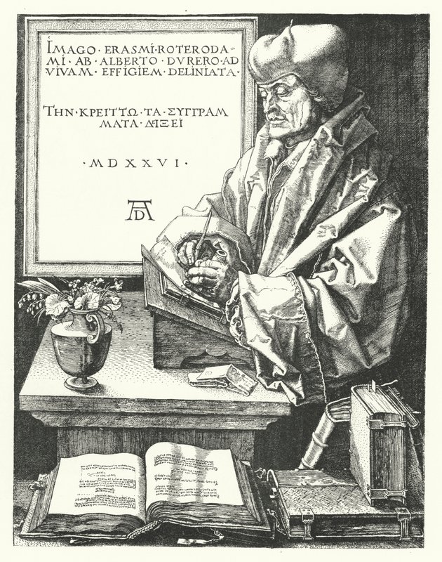 Erazm z Rotterdamu, holenderski reformator katolicki i humanista (grafika) autorstwa German School