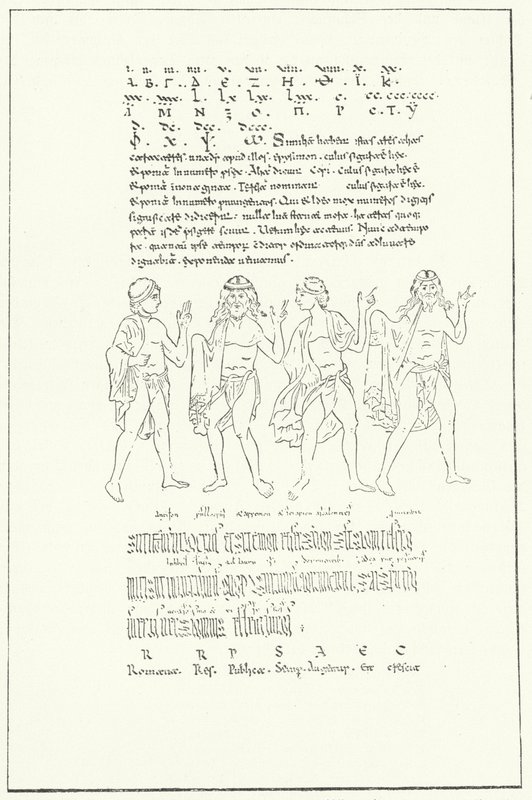 Faksymile strony z De Temporibus (Na czas) Bedy Czcigodnego (rycina) autorstwa German School