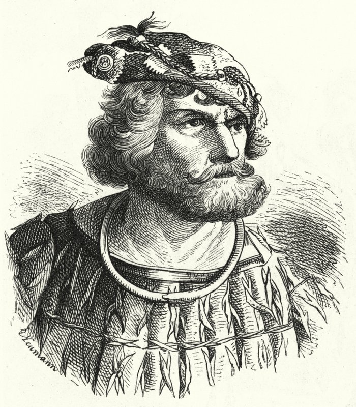 Florian Geyer, niemiecki szlachcic i rycerz, który był jednym z dowódców wojsk chłopskich w niemieckiej wojnie chłopskiej (rycina) autorstwa German School