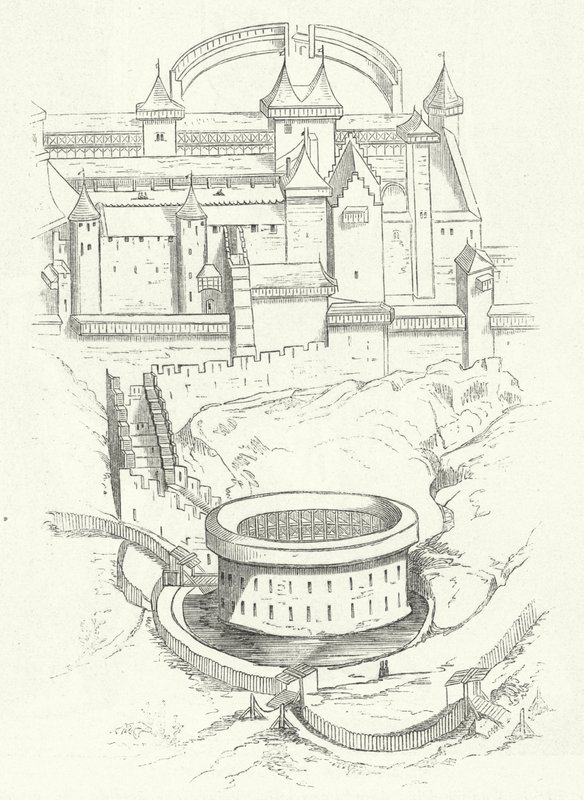Fortyfikacje Carcassonne we Francji (rycina) autorstwa German School