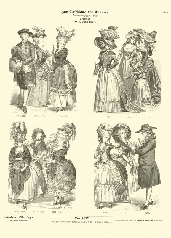 Stroje francuskie, XVIII wiek autorstwa German School