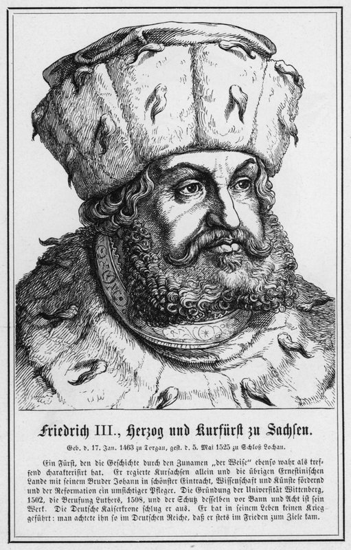 Fryderyk III, książę i elektor saski (grafika) autorstwa German School