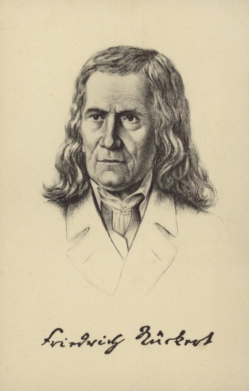 Friedrich Rueckert (1788-1866), niemiecki poeta, tłumacz i profesor języków orientalnych (litografia) autorstwa German School