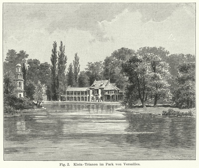 Projekt ogrodu: Petit Trianon, Wersal, Francja (grafika) autorstwa German School