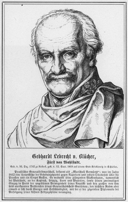 Gebhardt Lebrecht von Blucher, książę Wahlstadt (grafika) autorstwa German School
