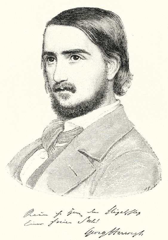 Georg Herwegh, niemiecki poeta (grafika) autorstwa German School