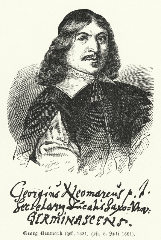 Georg Neumark , niemiecki poeta i kompozytor hymnów (grafika) autorstwa German School