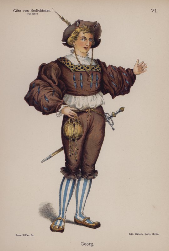 Georg, z Gotz von Berlichingen przez Goethego (kolor lito) autorstwa German School
