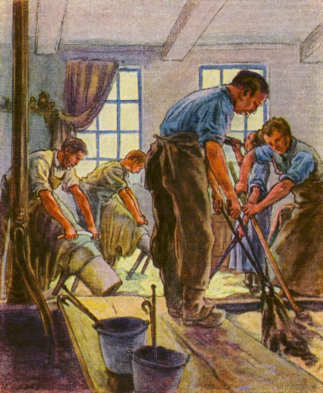 Gerber Und Farber / Garbarze i barwiarze (druk kolorowy) autorstwa German School