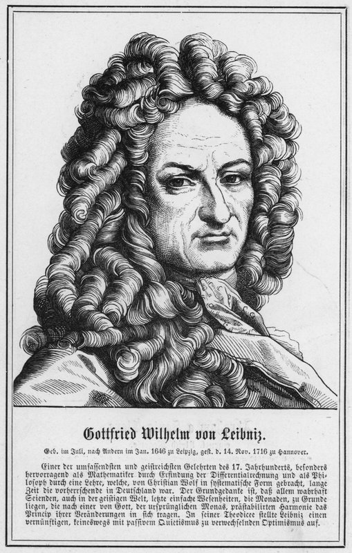 Gottfried Wilhelm von Leibniz (grafika) autorstwa German School