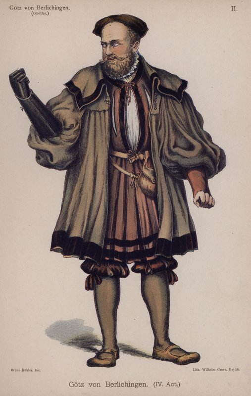 Gotz von Berlichingen, tytułowa postać ze sztuki Goethego (kolor lito) autorstwa German School