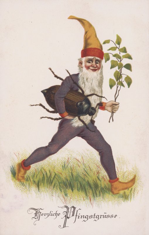 Kartka okolicznościowa z okazji Zielonych Świątek lub Zielonych Świątek. (chromolitho) autorstwa German School