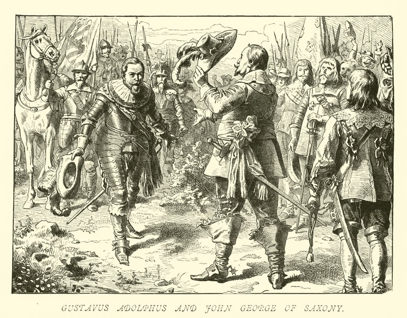 Gustavus Adolphus i Jan Jerzy z Saksonii autorstwa German School