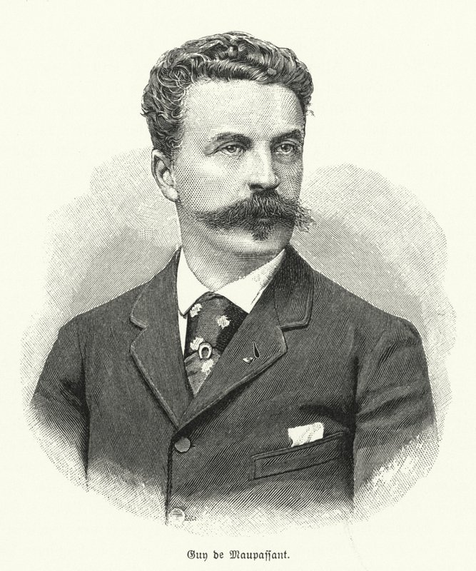 Guy de Maupassant , francuski pisarz opowiadania (lito) autorstwa German School