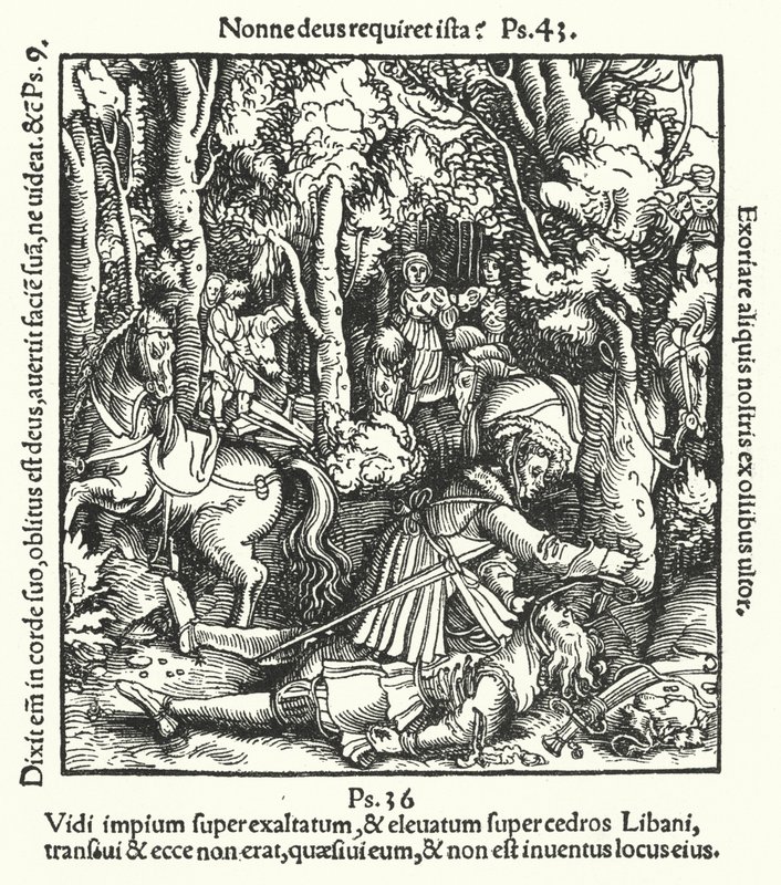 Hans von Hutten zabity przez księcia Wirtembergii Ulryka, 1515 autorstwa German School