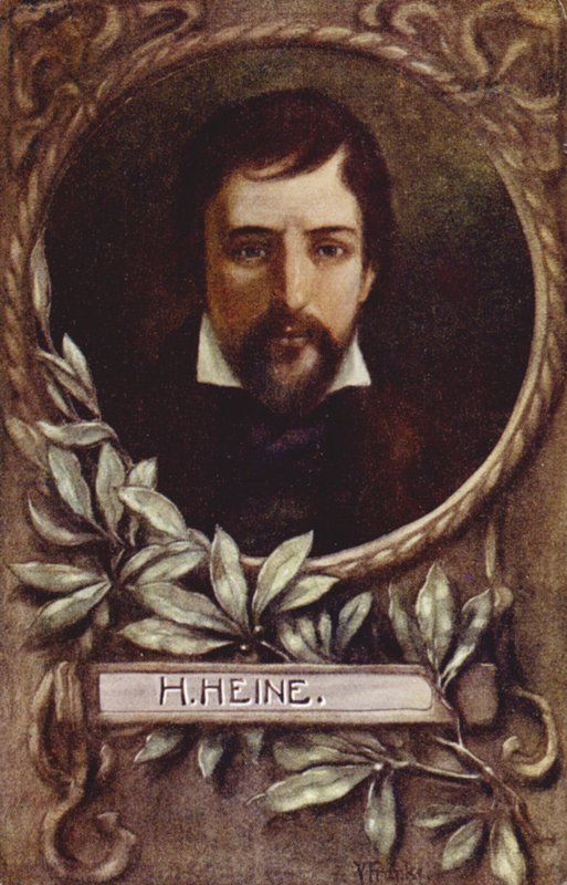 Heinrich Heine, niemiecki poeta (kolor lito) autorstwa German School
