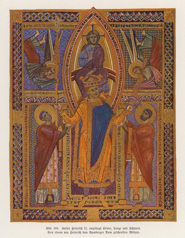 Henryk II, Święty Cesarz Rzymski (kolorowa litografia) autorstwa German School