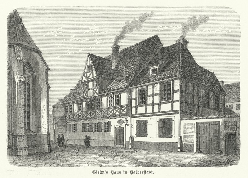 Dom poety Johanna Wilhelma Ludwiga Gleima, Halberstadt, Niemcy (grafika) autorstwa German School