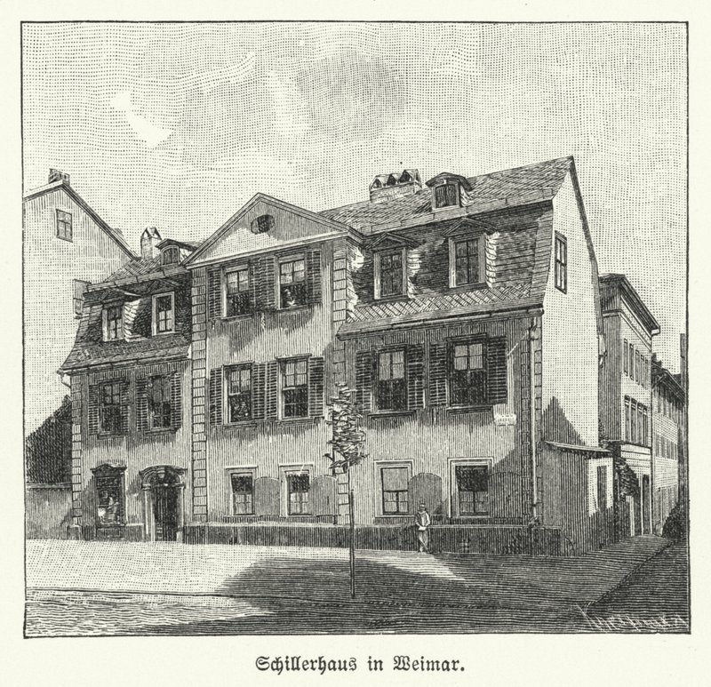 Dom poety, dramaturga i filozofa Friedricha Schillera, Weimar, Niemcy (lito) autorstwa German School