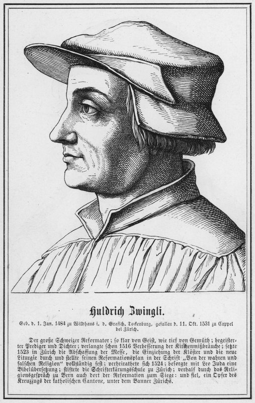 Huldrych Zwingli (rycina) autorstwa German School