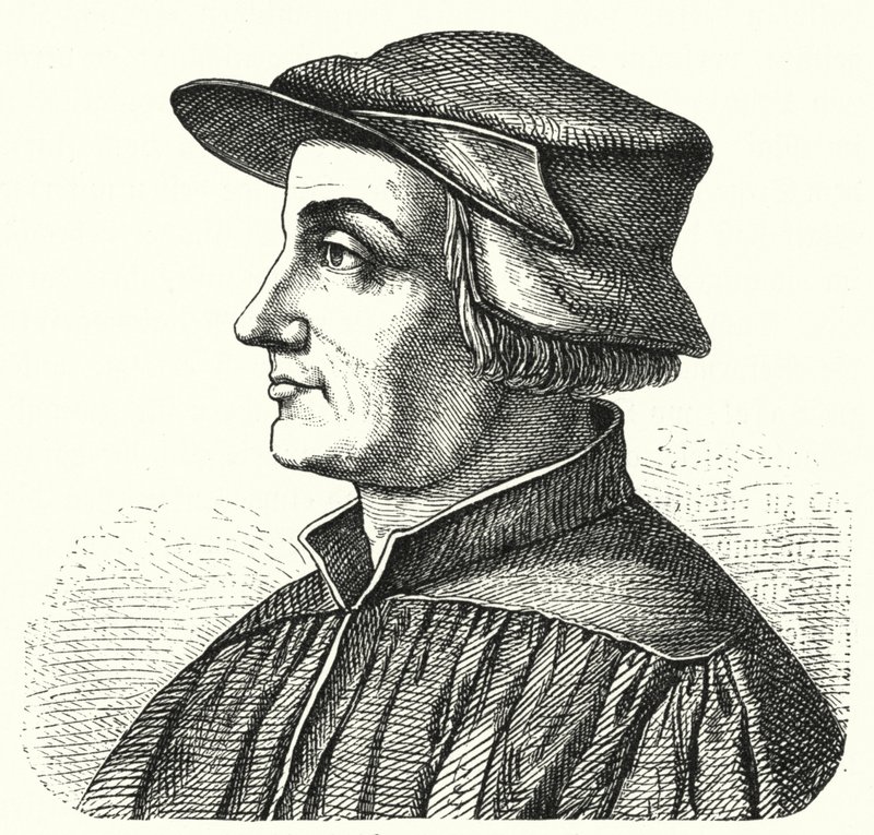 Huldrych Zwingli, czołowa postać reformacji w Szwajcarii (rycina) autorstwa German School