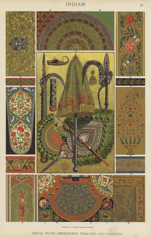 Indian, Metal Work, Haft, Tkactwo i Malowanie (kolor lito) autorstwa German School
