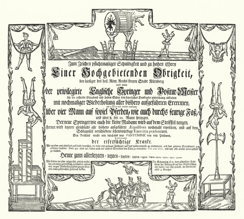 Zaproszenie na spektakl publiczny w Norymberdze (rycina) autorstwa German School