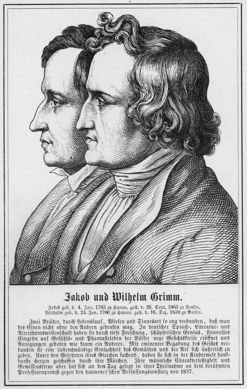 Jakub i Wilhelm Grimm (grafika) autorstwa German School
