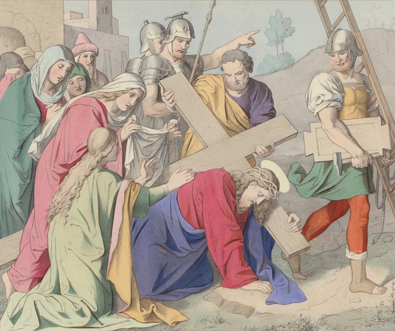 Jezus niesie swój krzyż autorstwa German School