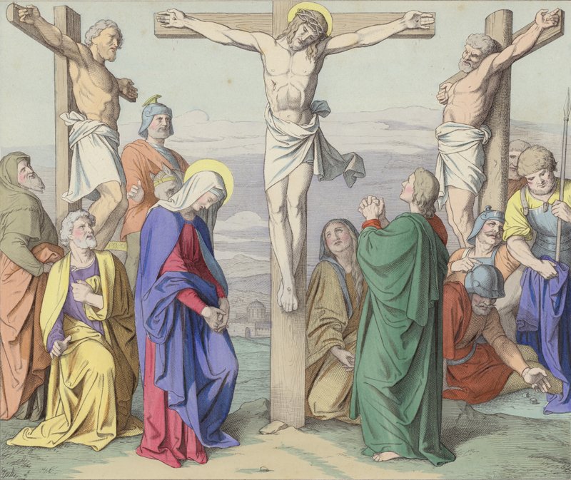 Jezus umarł na krzyżu autorstwa German School