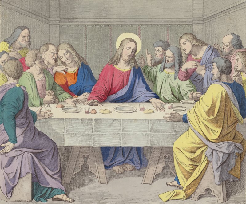 Jezus ustanawia Najświętszą Eucharystię autorstwa German School