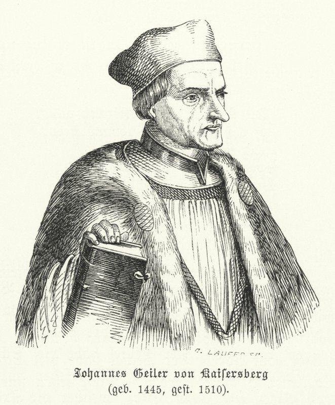 Johann Geiler von Kaisersberg, szwajcarski ksiądz i teolog (grafika) autorstwa German School