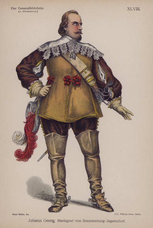 Johann Georg, margrabia brandenburski-Jagerndorf (1577-1624), z Der Generalfeldoberst autorstwa Ernsta von Wildenbruch (kolor lito) autorstwa German School