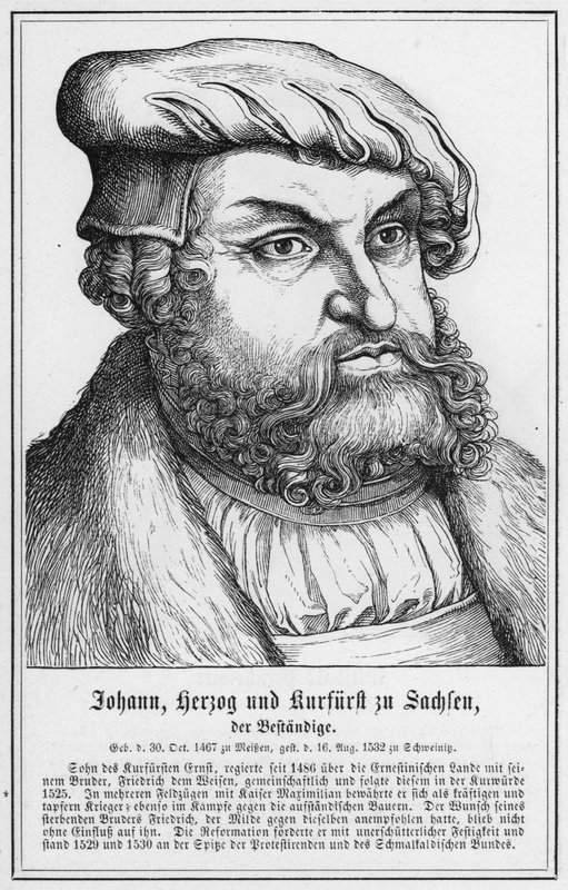 Johann, książę i elektor saski, niezłomny (grafika) autorstwa German School