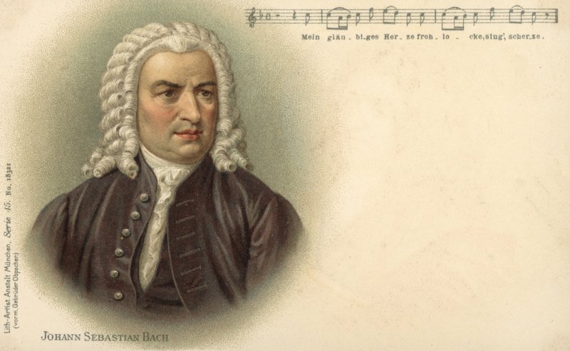 Johann Sebastian Bach (kolor lito) autorstwa German School