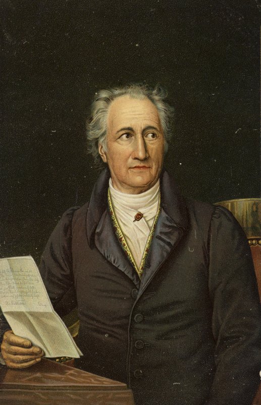Johann Wolfgang von Goethe (1749-1832), niemiecki poeta, powieściopisarz i dramaturg (chromolitografia) autorstwa German School