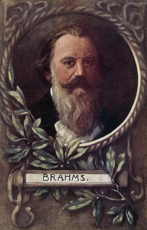 Johannes Brahms , niemiecki kompozytor i pianista (kolor lito) autorstwa German School