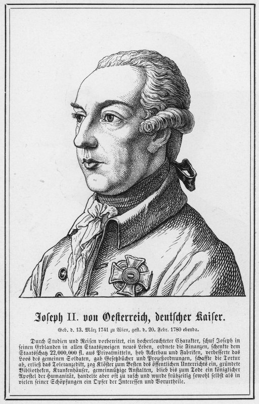 Józef II Austriacki, cesarz niemiecki (grafika) autorstwa German School