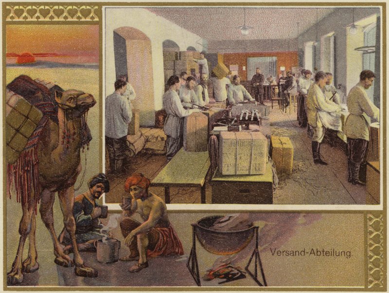 Reklama braci K i S Popov (kolorowa litografia) autorstwa German School