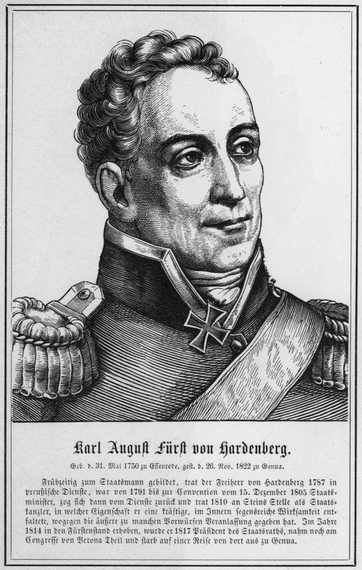 Karl August Furst von Hardenberg (grafika) autorstwa German School