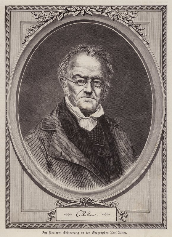 Karl Ritter, niemiecki geograf i profesor na Uniwersytecie Berlińskim (grafika) autorstwa German School