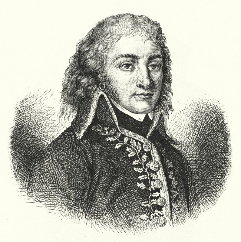 Lazare Hoche , francuski generał w armii rewolucyjnej (Grawerowanie) autorstwa German School