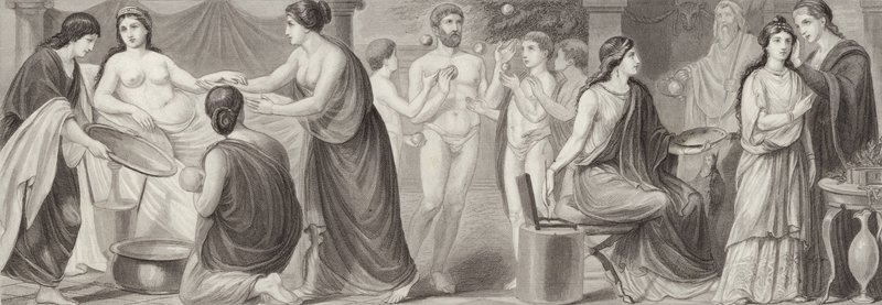 Życie w starożytnym Rzymie. Ilustracja do Atlasu Bilder (grawerowanie) autorstwa German School