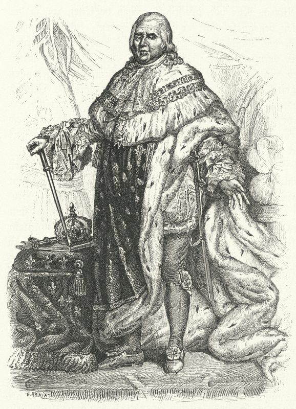 Ludwik XVIII, król Francji (rycina) autorstwa German School