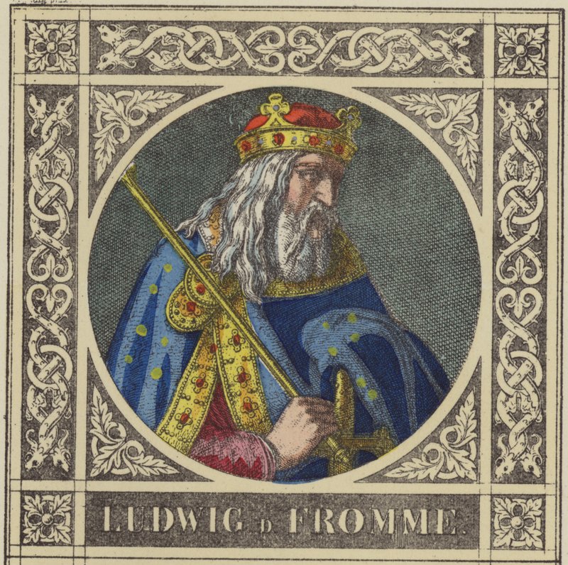 Ludwig D Fromme, 814-840 (kolorowy grawerunek) autorstwa German School