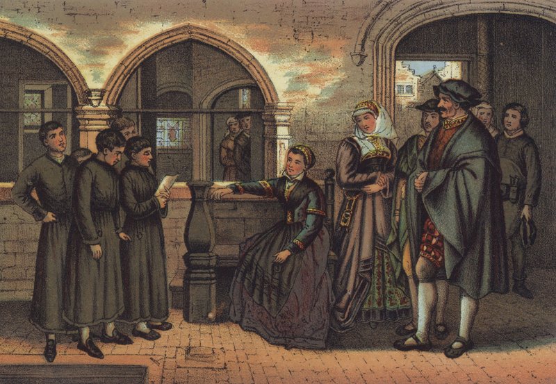 Marcin Luter jako chłopiec z chóru (chromolitho) autorstwa German School