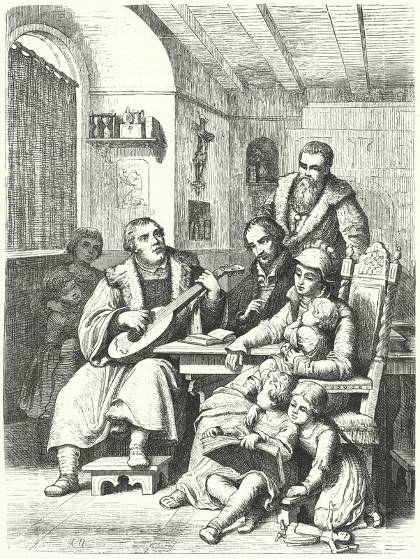 Marcin Luter w domu z rodziną autorstwa German School