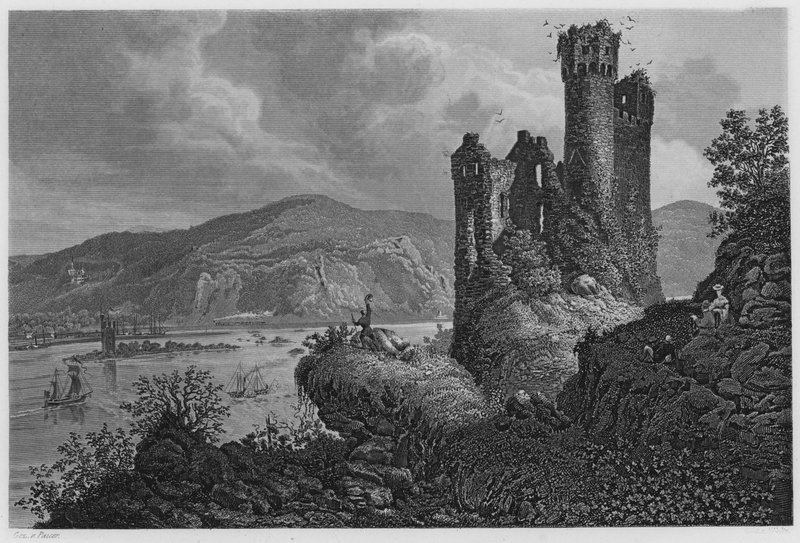 Mausethurm i Ehrenfels (grawerowanie) autorstwa German School