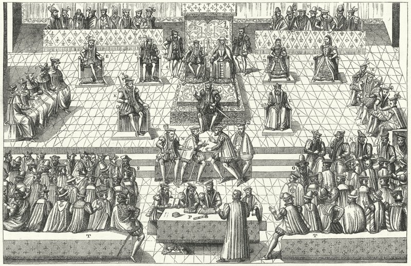 Spotkanie stanów francuskich generalnych w Orleanie, styczeń 1561 (rycina) autorstwa German School