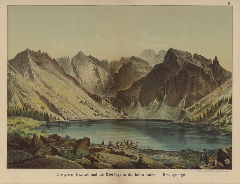 Morskie Oko, jezioro w granicie Tatr Wysokich (kolor lito) autorstwa German School
